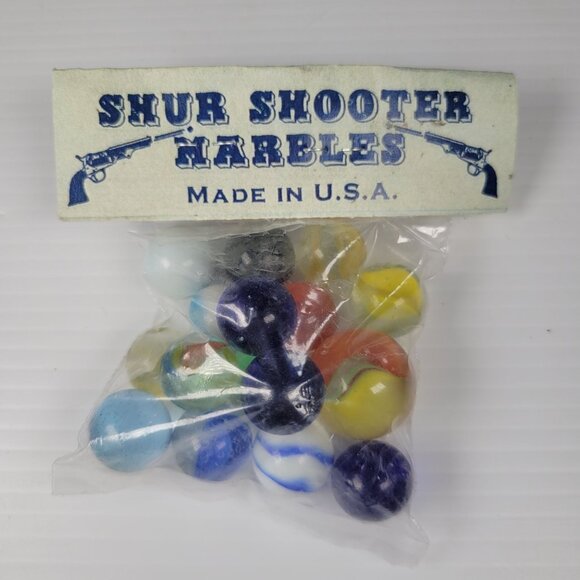 1970s SHUR SHOOTER Marbles‎ Unopened Original Packaging Sealed NOS NIP 10 Cents - Picture 1 of 4